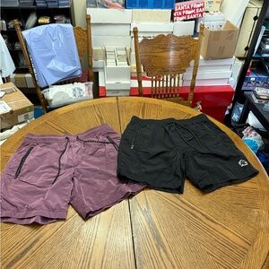 American Eagle Black and Purple Athletic Shorts